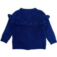 Baby Girls Navy Blue Frilly Cardigan Knitted Ex M*S Age 1-2 Years