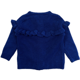 Baby Girls Navy Blue Frilly Cardigan Knitted Ex M*S Age 1-2 Years