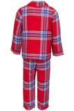 Baby Boys Girls Red Checked Tartan Pyjamas 100% Cotton 2 Piece Pjs Set