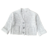 Girls Grey Soft Cardigan Sparkly Buttons Thick Knitted Ex Nutm*g Age 5-14 Years