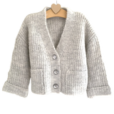 Girls Grey Soft Cardigan Sparkly Buttons Thick Knitted Ex Nutm*g Age 5-14 Years