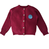 Girls Red Cardigan Wooden Buttons Thick Knitted Ex Nutm*g Baby