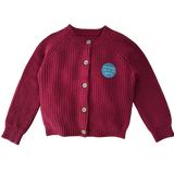 Girls Red Cardigan Wooden Buttons Thick Knitted Ex Nutm*g Baby