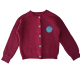 Girls Red Cardigan Wooden Buttons Thick Knitted Ex Nutm*g Baby