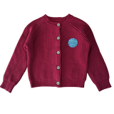 Girls Red Cardigan Wooden Buttons Thick Knitted Ex Nutm*g Baby