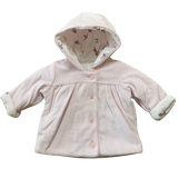 Baby Girls Jacket Pink Bird M*S Hooded Lined Coat Age Newborn - 1 Month