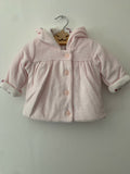 Baby Girls Jacket Pink Bird M*S Hooded Lined Coat Age Newborn - 1 Month