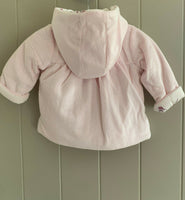 Baby Girls Jacket Pink Bird M*S Hooded Lined Coat Age Newborn - 1 Month