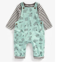 Baby Boy Dungarees Outfit Farm Tractor Romper & Bodysuit Set Mothercare