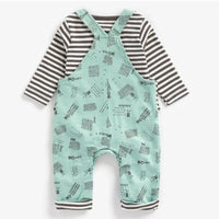 Baby Boy Dungarees Outfit Farm Tractor Romper & Bodysuit Set Mothercare