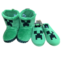 Boys Girls Minecraft Gamer Gaming Creeper Slippers / Boots / Mules