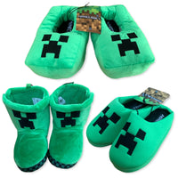 Boys Girls Minecraft Gamer Gaming Creeper Slippers / Boots / Mules