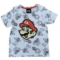 Boys Girls Super Mario T-Shirt Top 100% Cotton Short Sleeve Kids Age 2 - 9 Years