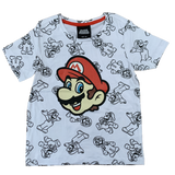 Boys Girls Super Mario T-Shirt Top 100% Cotton Short Sleeve Kids Age 2 - 9 Years