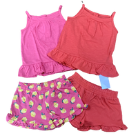 Girls Mothercare Lemon 4 Piece Vests & Shorts Set Baby Age 9 Months - 5 Years