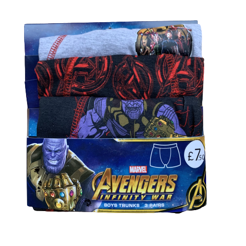 3 x Boys Marvel Avengers Boxers Shorts Pant Trunks Kids Baby Age 1 - 3 Years