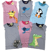 Girls Organic Cotton Summer TShirt Dress Animals Turtle Giraffe Penguin Age 2-6