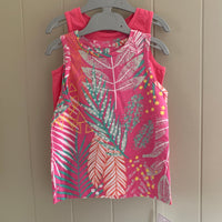 Girls Mothercare Pink Tropical 4 Piece Vests & Shorts Set