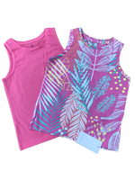 Girls Mothercare Pink Tropical 4 Piece Vests & Shorts Set