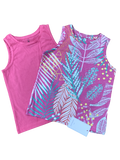 Girls Mothercare Pink Tropical 4 Piece Vests & Shorts Set