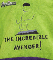 Boys Incredible Hulk Dressing Gown Hooded Fleece Robe Bathrobe Age 9 - 14 Years