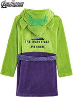 Boys Incredible Hulk Dressing Gown Hooded Fleece Robe Bathrobe Age 9 - 14 Years