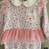 Baby Girl Bunny Tutu Babygrow Floral Sleepsuit All In One Age 0 - 12 Months