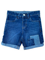 Boys Jean Shorts Denim Adjustable Waist Patch Pinstripe Baby Age 1 - 5 Years