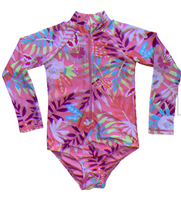 Girls Floral Tropical Rash Body Swimming Costume Swimsuit