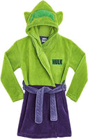 Boys Incredible Hulk Dressing Gown Hooded Fleece Robe Bathrobe Age 9 - 14 Years