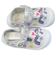 Girls Unicorn Pumps Glitter Be Happy Shoes Smile Baby Infants UK Size 4-9