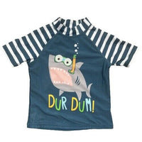 Boys 2 Piece Swim Set Shark Googly Eyes Swimming Rash Top Shorts Sun