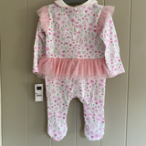 Baby Girl Bunny Tutu Babygrow Floral Sleepsuit All In One Age 0 - 12 Months