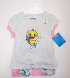 Girls Baby Shark 3 PIECE SET - YOU GET 2 x T-Shirts & 1 x Cycle Shorts