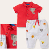 Boys Baby B*den 2 Piece Safari Animals Piqué Polo and Trousers Set Mini