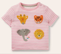 Girls Mini B*den T-Shirt Crochet Safari Animals Tshirt Baby