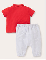 Boys Baby B*den 2 Piece Safari Animals Piqué Polo and Trousers Set Mini